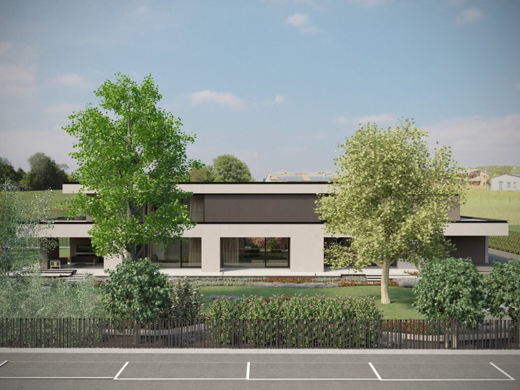 Vista aerea della nuova abitazione moderna a treviso